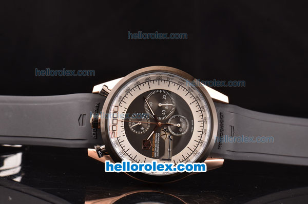 Tag Heuer Mikrogirder 2000 Chronograph Miyota Quartz Rose Gold Case with PVD Bezel and Black Dial - Click Image to Close